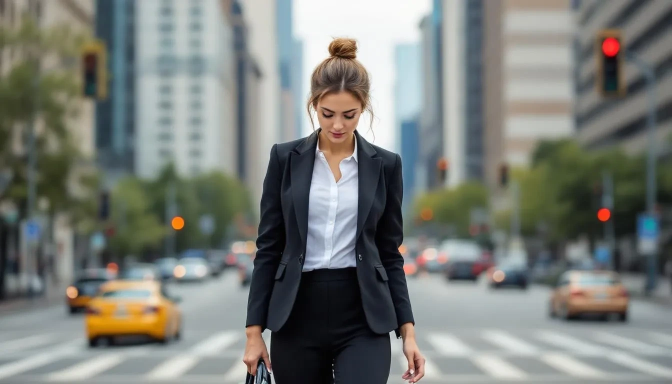 A professional person stands at a crossroads, contemplating their career direction and the decision to switch industries. This moment symbolizes the process of navigating career transitions, where they weigh their transferable skills and consider new career paths for personal and professional growth.